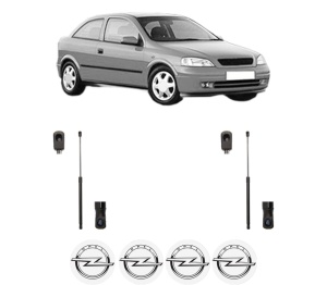Set 2 amortizoare portbagaj haion OPEL ASTRA G Hatchback (T98) din 1998-2009, 2 bucati, MAGNUM TECHNOLOGY, 4 stickere auto OPEL v6427