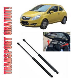 Set 2 amortizoare portbagaj haion OPEL CORSA D Hatchback Van (S07) din 2006-2014, 2 bucati, MAGNUM TECHNOLOGY, 4 stickere auto OPEL