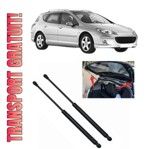 Set 2 amortizoare portbagaj haion PEUGEOT 407 SW (6E_, 6D_) din 2004-2010, 2 bucati, MAGNUM TECHNOLOGY, 4 stickere auto PEUGEOT
