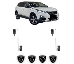 Set 2 amortizoare portbagaj haion PEUGEOT 5008 II Van (MC_, MJ_) din 2018-2018, 2 bucati, MAGNUM TECHNOLOGY, 4 stickere auto PEUGEOT v4027
