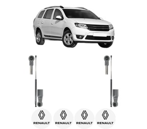 Set 2 amortizoare portbagaj haion RENAULT LOGAN II Estate (K8_) din 2013-2020, 2 bucati, KROSNO, 4 stickere auto RENAULT v1932