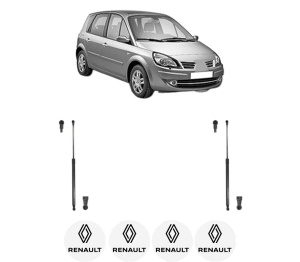 Set 2 amortizoare portbagaj haion RENAULT SCENIC III (JZ0/1_) din 2008-2016, 2 bucati, KROSNO, 4 stickere auto RENAULT v1572