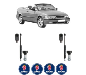 Set 2 amortizoare portbagaj haion SAAB 9-3 Cabriolet (YS3D) din 1998-2003, 2 bucati, KROSNO, 4 stickere auto SAAB v2767