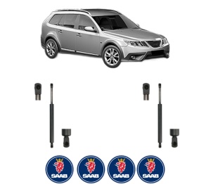 Set 2 amortizoare portbagaj haion SAAB 9-3X (YS3) din 2009-2015, 2 bucati, KROSNO, 4 stickere auto SAAB v2527