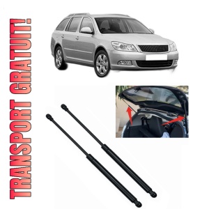 Set 2 amortizoare portbagaj haion SKODA Octavia II Combi (1Z5) din 2004-2013, 2 bucati, MAGNUM TECHNOLOGY, 4 stickere auto SKODA