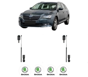 Set 2 amortizoare portbagaj haion SKODA SUPERB III Estate (3V5) din 2015-2024, 2 bucati, KROSNO, 4 stickere auto SKODA v312