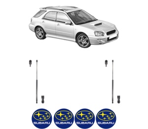Set 2 amortizoare portbagaj haion SUBARU IMPREZA Estate (GG) din 2000-2008, 2 bucati, KROSNO, 4 stickere auto SUBARU v5227
