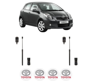 Set 2 amortizoare portbagaj haion TOYOTA YARIS (_P9_) din 2005-2014, 2 bucati, MAGNUM TECHNOLOGY, 4 stickere auto TOYOTA v6907