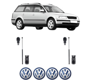 Set 2 amortizoare portbagaj haion Volkswagen PASSAT B5 Variant (3B5) din 1997-2000, 2 bucati, MAGNUM TECHNOLOGY, 4 stickere auto Volkswagen v6247
