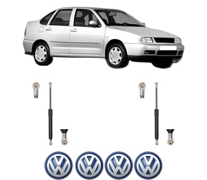 Set 2 amortizoare portbagaj haion Volkswagen POLO III CLASSIC (6V2) din 1996-2002, 2 bucati, MAGNUM TECHNOLOGY, 4 stickere auto Volkswagen v3072
