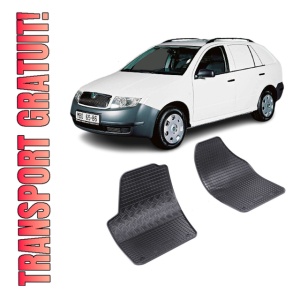 Set 2 covorase Skoda Fabia Praktik I 2M 2000-2007, din cauciuc 100%, compatibile cu autoturismul SKODA Fabia