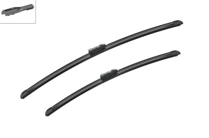 Set 3 stergatoare AUDI Q5 Van (8RB) din 2008 - 2017, pentru parbriz si luneta fata si spate auto, Bosch Aerotwin, din cauciuc siliconat rezistent, 4 Stickere Auto AUDI v6022
