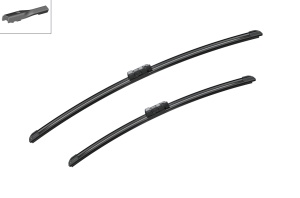 Set 3 stergatoare AUDI Q5 Van (FYB, FYG) din 2017 - 2020, pentru parbriz si luneta fata si spate auto, Bosch Aerotwin, din cauciuc siliconat rezistent, 4 Stickere Auto AUDI v5338