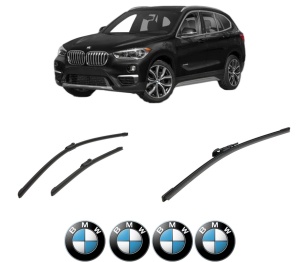 Set 3 stergatoare BMW Seria X1 (F48) din 2014-2022, pentru parbriz si luneta fata si spate auto, Bosch Aerotwin-Aerotwin, din cauciuc siliconat rezistent, 4 Stickere Auto BMW - Img 2