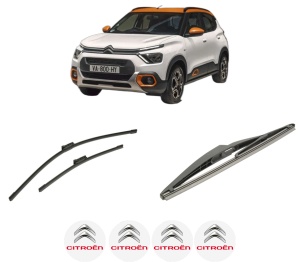 Set 3 stergatoare CITROEN C3 ORIGIN III (SX) din 2024, pentru parbriz si luneta fata si spate auto, Bosch Twin-Aerotwin, din cauciuc siliconat rezistent, 4 Stickere Auto CITROEN - Img 2