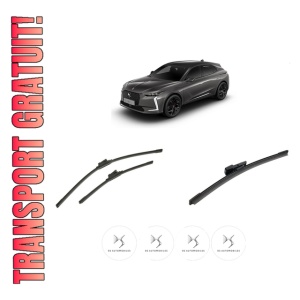 Set 3 stergatoare DS DS 4 II (FR_, FB_, F3_, FP_) din 2021-2025, pentru parbriz si luneta fata si spate auto, Bosch Aerotwin-Aerotwin, din cauciuc siliconat rezistent, 4 Stickere Auto DS