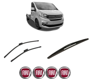 Set 3 stergatoare FIAT TALENTO Platform/Chassis (296_) din 2016-2019, pentru parbriz si luneta fata si spate auto, Bosch Twin-Aerotwin Multi, din cauciuc siliconat rezistent, 4 Stickere Auto FIAT - Img 2