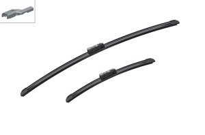 Set 3 stergatoare FORD KA (RU8) din 2008 - 2016, pentru parbriz si luneta fata si spate auto, Bosch Twin, din cauciuc siliconat rezistent, 4 Stickere Auto FORD v7450