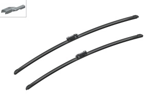 Set 3 stergatoare FORD TRANSIT CUSTOM V362 Van (FY, FZ) din 2012 - 2023, pentru parbriz si luneta fata si spate auto, Bosch Twin, din cauciuc siliconat rezistent, 4 Stickere Auto FORD v10486