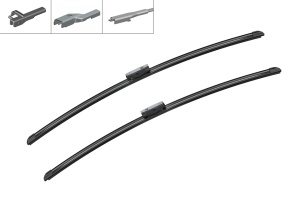 Set 3 stergatoare FORD USA EDGE din 2006 - 2018, pentru parbriz si luneta fata si spate auto, Bosch Aerotwin, din cauciuc siliconat rezistent, 4 Stickere Auto FORD USA v7150