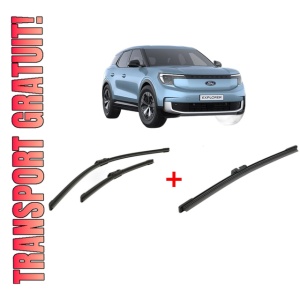 Set 3 stergatoare FORD USA EXPLORER (CX740) din 2024, pentru parbriz si luneta fata si spate auto, Bosch Aerotwin, din cauciuc siliconat rezistent, 4 Stickere Auto FORD USA
