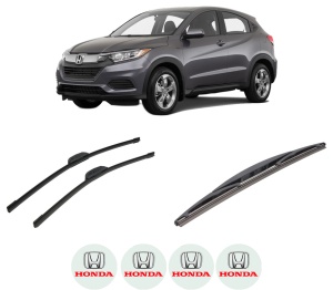 Set 3 stergatoare HONDA HR-V (RV) din 2021, pentru parbriz si luneta fata si spate auto, Bosch Twin-Aerotwin Retrofit, din cauciuc siliconat rezistent, 4 Stickere Auto HONDA - Img 2