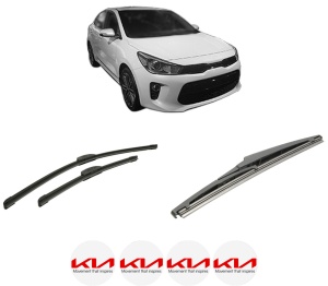 Set 3 stergatoare KIA RIO IV Hatchback Van (YB, SC, FB) din 2017, pentru parbriz si luneta fata si spate auto, Bosch Twin-Aerotwin Retrofit, din cauciuc siliconat rezistent, 4 Stickere Auto KIA - Img 2