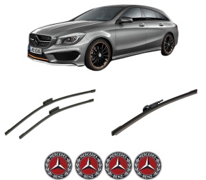 Set 3 stergatoare MERCEDES-BENZ CLA Shooting Brake (X117) din 2015-2019, pentru parbriz si luneta fata si spate auto, Bosch Aerotwin-Aerotwin Multi, din cauciuc siliconat rezistent, 4 Stickere Auto MERCEDES-BENZ - Img 2