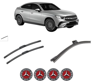 Set 3 stergatoare MERCEDES-BENZ GLC Coupe (C254) din 2023, pentru parbriz si luneta fata si spate auto, Bosch Aerotwin-Aerotwin, din cauciuc siliconat rezistent, 4 Stickere Auto MERCEDES-BENZ - Img 2