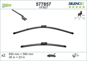 Set 3 stergatoare MERCEDES-BENZ GLS (X166) din 2015 - 2019, pentru parbriz si luneta fata si spate auto, Valeo Silencio, din cauciuc siliconat rezistent, 4 Stickere Auto MERCEDES-BENZ v14481
