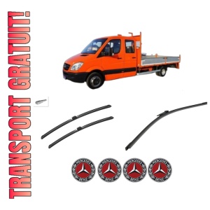 Set 3 stergatoare MERCEDES-BENZ SPRINTER 3-t Platform/Chassis (B910, B907) din 2021, pentru parbriz si luneta fata si spate auto, Bosch Aerotwin-Aerotwin, din cauciuc siliconat rezistent, 4 Stickere Auto MERCEDES-BENZ