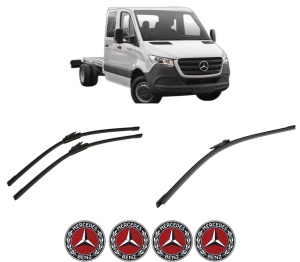 Set 3 stergatoare MERCEDES-BENZ SPRINTER 4-t Platform/Chassis (B907, B910) din 2020-2021, pentru parbriz si luneta fata si spate auto, Bosch Aerotwin-Aerotwin, din cauciuc siliconat rezistent, 4 Stickere Auto MERCEDES-BENZ - Img 2