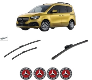 Set 3 stergatoare MERCEDES-BENZ T-CLASS MPV (W420) din 2022, pentru parbriz si luneta fata si spate auto, Bosch Aerotwin-Aerotwin, din cauciuc siliconat rezistent, 4 Stickere Auto MERCEDES-BENZ - Img 2