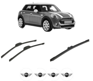 Set 3 stergatoare MINI MINI (F55) din 2013-2020, pentru parbriz si luneta fata si spate auto, Bosch Aerotwin-Aerotwin Retrofit, din cauciuc siliconat rezistent, 4 Stickere Auto MINI - Img 2