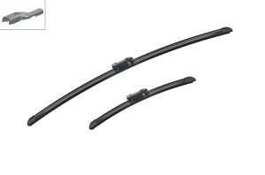 Set 3 stergatoare NISSAN PULSAR Hatchback (C13) din 2012, pentru parbriz si luneta fata si spate auto, Bosch Twin, din cauciuc siliconat rezistent, 4 Stickere Auto NISSAN v8674