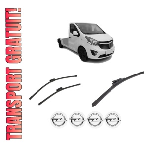 Set 3 stergatoare OPEL VIVARO B Platform/Chassis (X82) din 2014-2019, pentru parbriz si luneta fata si spate auto, Bosch Aerotwin-Aerotwin Multi, din cauciuc siliconat rezistent, 4 Stickere Auto OPEL