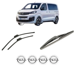 Set 3 stergatoare OPEL VIVARO C Bus (K0) din 2019-2024, pentru parbriz si luneta fata si spate auto, Bosch Twin-Aerotwin, din cauciuc siliconat rezistent, 4 Stickere Auto OPEL - Img 2