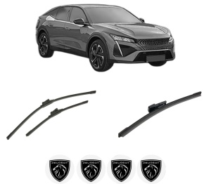 Set 3 stergatoare PEUGEOT 408 II (FP_, F3_, FM_) din 2024, pentru parbriz si luneta fata si spate auto, Bosch Aerotwin-Aerotwin, din cauciuc siliconat rezistent, 4 Stickere Auto PEUGEOT - Img 2