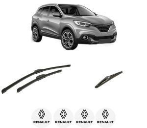Set 3 stergatoare RENAULT KADJAR (HA_, HL_) din 2015-2021, pentru parbriz si luneta fata si spate auto, Bosch Twin-Aerotwin Retrofit, din cauciuc siliconat rezistent, 4 Stickere Auto RENAULT - Img 2