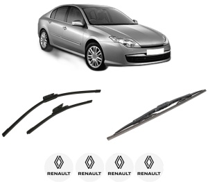 Set 3 stergatoare RENAULT LAGUNA III (BT0/1) din 2007-2015, pentru parbriz si luneta fata si spate auto, Bosch Twin-Aerotwin, din cauciuc siliconat rezistent, 4 Stickere Auto RENAULT - Img 2