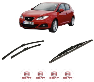 Set 3 stergatoare SEAT IBIZA IV Hatchback Van (6J1) din 2008-2015, pentru parbriz si luneta fata si spate auto, Bosch Twin-Aerotwin, din cauciuc siliconat rezistent, 4 Stickere Auto SEAT - Img 2