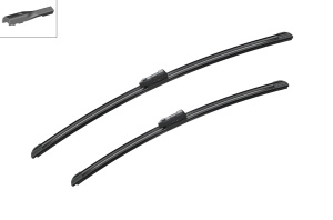 Set 3 stergatoare SKODA KODIAQ I (NS6, NS7, NV7) din 2016, pentru parbriz si luneta fata si spate auto, Bosch Aerotwin, din cauciuc siliconat rezistent, 4 Stickere Auto SKODA v5950