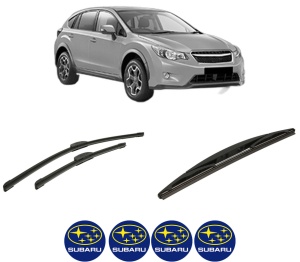 Set 3 stergatoare SUBARU XV (_GP_) din 2012-2017, pentru parbriz si luneta fata si spate auto, Bosch Twin-Aerotwin Retrofit, din cauciuc siliconat rezistent, 4 Stickere Auto SUBARU - Img 2