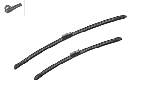 Set 3 stergatoare Volkswagen GOLF V (1K1) din 2003 - 2009, pentru parbriz si luneta fata si spate auto, Bosch Aerotwin, din cauciuc siliconat rezistent, 4 Stickere Auto VW v7210