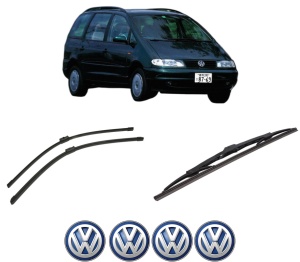 Set 3 stergatoare Volkswagen SHARAN VAN (7M_) din 1996-2010, pentru parbriz si luneta fata si spate auto, Bosch Twin-Aerotwin, din cauciuc siliconat rezistent, 4 Stickere Auto Volkswagen - Img 2