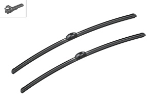 Set 3 stergatoare Volkswagen TOUAREG VAN (7P5) din 2011 - 2014, pentru parbriz si luneta fata si spate auto, Bosch Aerotwin, din cauciuc siliconat rezistent, 4 Stickere Auto VW v5314