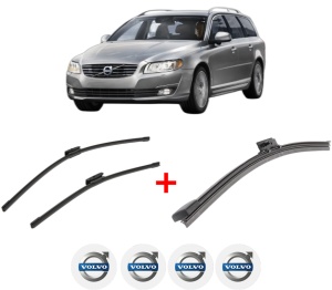 Set 3 stergatoare VOLVO V70 III Estate Van (135) din 2013 - 2015, pentru parbriz si luneta fata si spate auto, Bosch Aerotwin, din cauciuc siliconat rezistent, 4 Stickere Auto VOLVO v6725