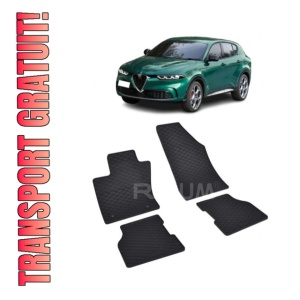 Set 4 covorase Alfa Romeo Tonale Phev 2022-prezent, din cauciuc 100%, compatibile cu autoturismul ALFA ROMEO Tonale