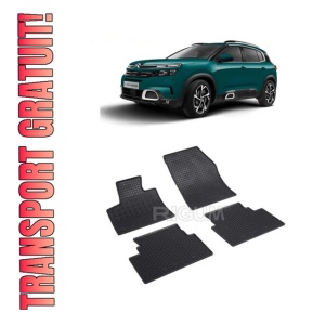 Set 4 covorase Citroen C5 Aircross 2017-prezent, din cauciuc 100%, compatibile cu autoturismul CITROEN C5