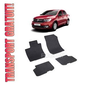 Set 4 covorase Dacia Logan 5M 2013-2020, din cauciuc 100%, compatibile cu autoturismul DACIA Logan